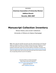 Manuscript Collection Inventory American Association of University Women Addison Branch Records, 2002-2007