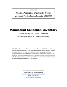Manuscript Collection Inventory American Association of University Women Maywood-Proviso Branch Records, 1941-1979