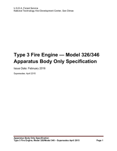 Type 3 Fire Engine — Model 326/346 Apparatus Body Only Specification