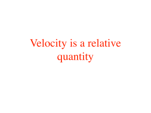 Velocity is a relative quantity