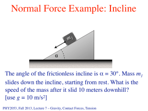 Normal Force Example: Incline