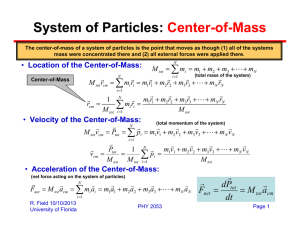 System of Particles: Center-of-Mass ∑ P