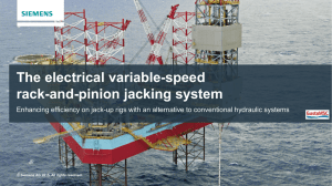 The electrical variable-speed rack-and-pinion jacking system