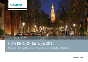 POWER-GEN Europe 2015 siemens.com Amsterdam, June 9–11