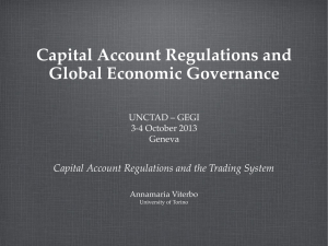 Capital Account Regulations and Global Economic Governance UNCTAD – GEGI