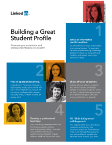 1 Building a Great Student Profile Write an informative