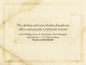 The abelian and non-abelian Josephson eﬀect and pseudo-Goldstone bosons Paul Esposito, L.C.R.Wijewardhana