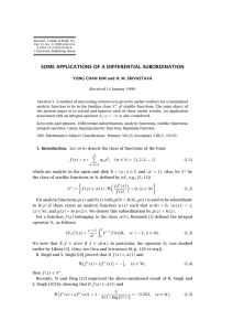 SOME APPLICATIONS OF A DIFFERENTIAL SUBORDINATION