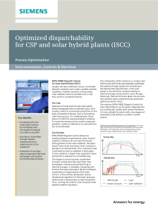 Optimized dispatchability for CSP and solar hybrid plants (ISCC) Process Optimization