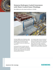 Siemens Hydrogen-Cooled Generators with Water-Cooled Stator Windings