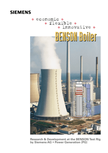 BENSON Boiler + economic + + flexible + + innovative +