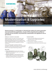Modernization &amp; Upgrades For Industrial Gas Turbines up to 15 MW