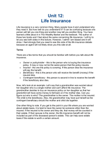 Unit 12: Life Insurance