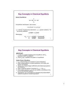 Key Concepts in Chemical Equilibria