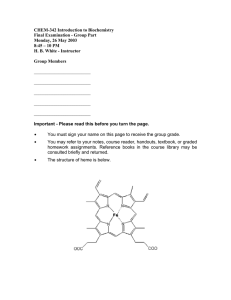 CHEM-342 Introduction to Biochemistry  Final Examination - Group Part