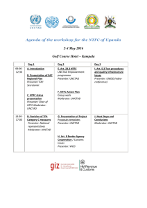 Agenda of the workshop for the NTFC of Uganda