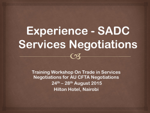 Training Workshop On Trade in Services Negotiations for AU CFTA Negotiations 24