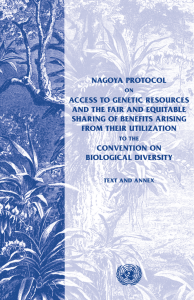 NAGOYA PROTOCOL ACCESS TO GENETIC RESOURCES AND THE FAIR AND EQUITABLE
