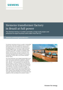 Siemens transformer factory in Brazil at full power