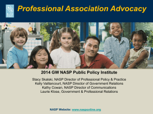 Professional Association Advocacy 2014 GW NASP Public Policy Institute