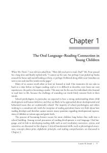 Chapter 1 The Oral Language–Reading Connection in Young Children
