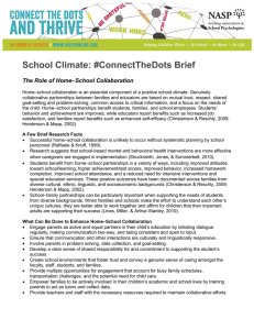 School Climate: #ConnectTheDots Brief  –School Collaboration The Role of Home