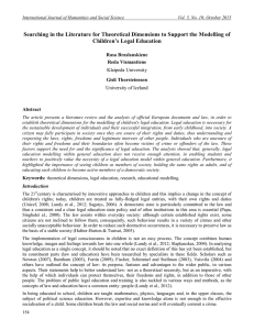 Searching in the Literature for Theoretical Dimensions to Support the... Children’s Legal Education