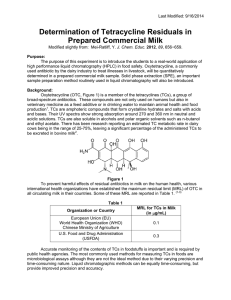 Determination of Tetracycline Residuals in Prepared Commercial Milk