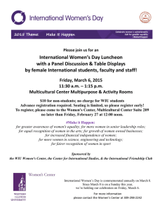International Women’s Day Luncheon with a Panel Discussion &amp; Table Displays