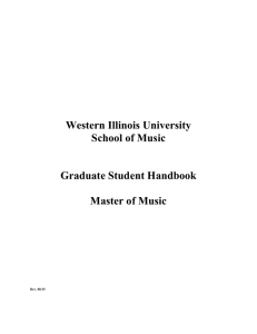 Western Illinois University School of Music Graduate Student Handbook