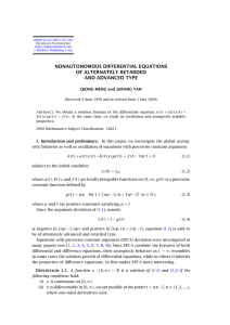 NONAUTONOMOUS DIFFERENTIAL EQUATIONS OF ALTERNATELY RETARDED AND ADVANCED TYPE
