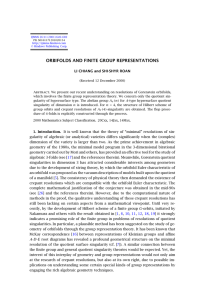 ORBIFOLDS AND FINITE GROUP REPRESENTATIONS LI CHIANG and SHI-SHYR ROAN