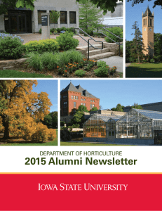 2015 Alumni Newsletter DEPARTMENT OF HORTICULTURE