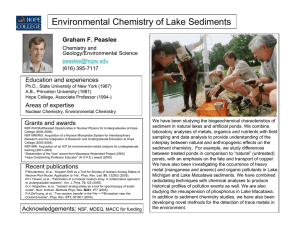 Environmental Chemistry of Lake Sediments Graham F. Peaslee Education and experiences Chemistry and