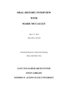 ORAL HISTORY INTERVIEW WITH MARIE MCCAULEY
