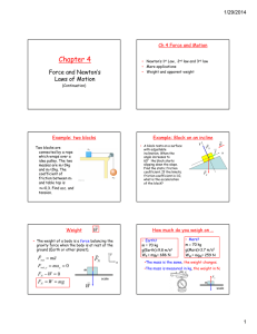Chapter 4 Force and Newton’s Laws of Motion