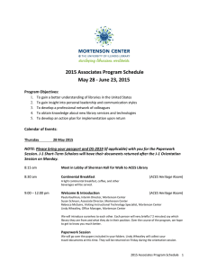 2015 Associates Program Schedule May 28 - June 23, 2015 Program Objectives: