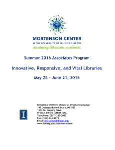 Innovative, Responsive, and Vital Libraries Summer 2016 Associates Program