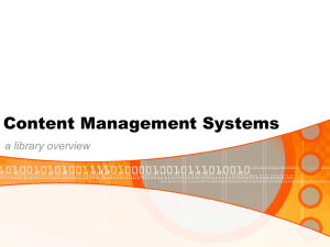 Content Management Systems a library overview