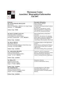 Mortenson Center Associates’ Biographical Information Fall 2007