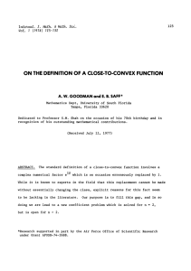 THE A CLOSE-TO-CONVEX FUNCTION ON DEFINITION OF