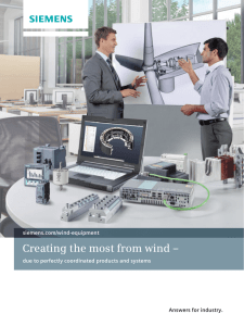 Creating the most from wind – Answers for industry. siemens.com/wind-equipment