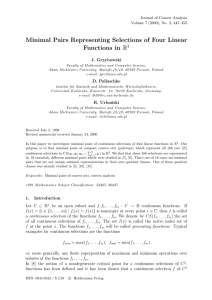Minimal Pairs Representing Selections of Four Linear Functions in R 3 J. Grzybowski