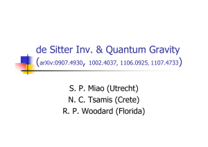 de Sitter Inv. &amp; Quantum Gravity ( , )