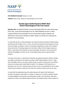 Pamela Agan-Smith Receives NASP 2015 School Psychologist of the Year Award