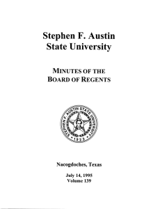 Stephen F. Austin State University Minutes of the Board of Regents