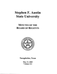 State University Stephen F. Austin Board of Regents Minutes of the