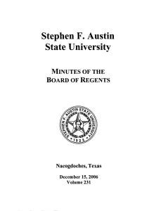 Stephen F. Austin State University Board of Regents Minutes of the