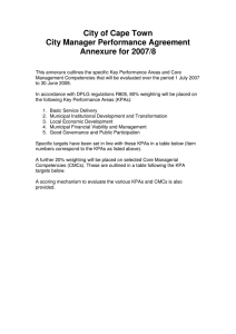 City of Cape Town City Manager Performance Agreement Annexure for 2007/8