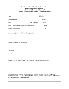 West Central FS Scholarship Application Form Application Deadline:  October 2